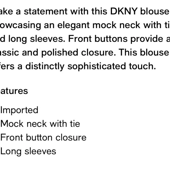 DKNY Women's Tie-Neck Front Button Long Sleeve Blouse - Picture 5 of 10